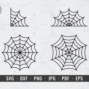 Spinnenweb-svg, Halloween-svg | Svg, dxf, png, jpg, pdf, eps | Bestanden knippen, Cricut, Silhouet, Vector, ClipArt | Directe digitale download