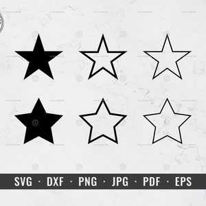 Star svg, Star Outline svg, Star Cut Fle, Star Vector svg, dxf, png, jpg, eps, Cricut, Silhouette, Vector, ClipArt, Instant Digital Download
