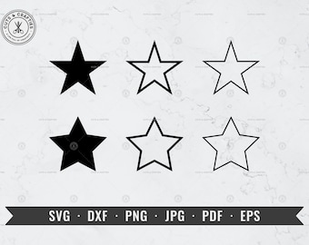Star SVG, Outline Star, Cut Files for Silhouette & Cricut (Digital Download)