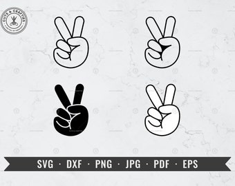 Hand Peace Sign svg, V Sign svg, Peace Out, Love, Hippie Hand Sign, svg, dxf, png, jpg, eps, Cricut, Silhouette, Instant Digital Download