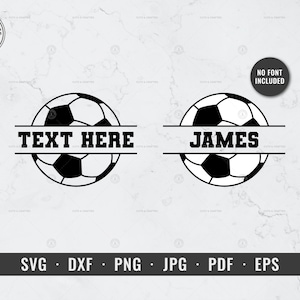 Fußball Split svg, Fußball Namen Rahmen, SVG, DXF, PNG, Sport Monogramm, Cricut, Silhouette, ClipArt, Sublimation, sofortiger digitaler Download