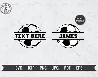 Soccer Split svg, Soccer Ball Name Frame, SVG, DXF, PNG, Sports Monogram, Cricut, Silhouette, ClipArt, Sublimation, Instant Digital Download