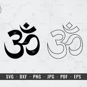 Om svg, svg Aum, hindouisme symbole svg, svg de méditation, Mantra svg, Yoga svg, dxf, png, jpg, pdf, eps, Cricut, Silhouette, vecteur, ClipArt