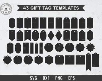 Gift Tag svg, Gift Label svg, Gift Tags svg Bundle, Gift Tag Templates svg, Scallop, Laser Cut File, Cricut, Silhouette, svg, png, dxf, eps