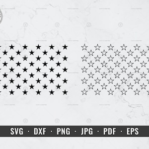 50 Sterne svg, American Flag Stars, 50 Stars of United States of America svg, dxf, png, jpg, pdf, eps, Cricut, Silhouette, Vektor, ClipArt