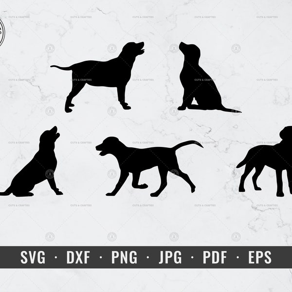 Labrador Retriever svg, Labrador Silhouette Bundle, dxf, png, jpg, pdf, eps, Cricut, Silhouette, Vector, ClipArt, Instant Digital Download