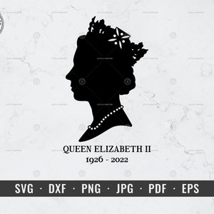 Emblème de la reine Elizabeth II 1926-2022, Sa Majesté svg, dxf, png, jpg, pdf, eps, Cricut, Silhouette, Vector, ClipArt, Téléchargement numérique instantané