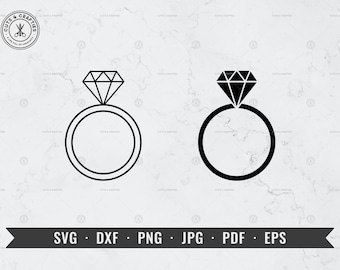 Wedding Ring svg, Diamond Ring Outline, Engagement Ring, svg, dxf, png, eps, Cricut, Silhouette, Vector, ClipArt, Instant Digital Download