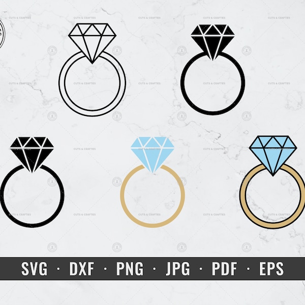 Wedding Ring svg, Diamond Ring svg, Engagement Ring, svg, dxf, png, jpg, pdf, eps, Cricut, Silhouette, Vector, ClipArt, Digital Download