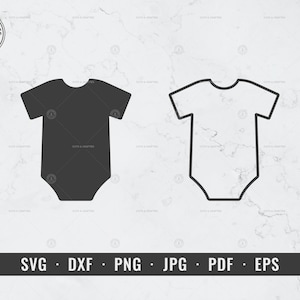 Baby Onesie Silhouette Outline svg, Romper Suit svg, Bodysuit svg, Chá de bebê png, Criança, Berçário, Cricut, Silhueta, Vetor, Arquivo de corte