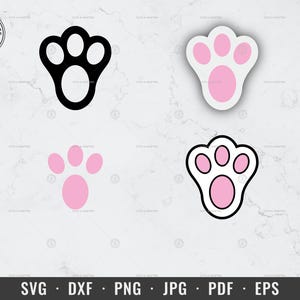 Rabbit Paw svg, Bunny Paw svg, Pasen svg, konijn voetafdruk svg, png, dxf, eps, gesneden bestand, Cricut, silhouet, Glowforge, vinyl, sublimatie