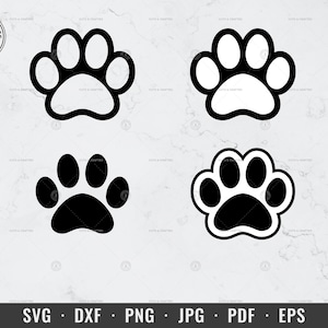 Dog Paw svg, Animal Paw svg, Dog Foot Print svg, Cat Paw svg, dxf, png, eps, Cricut, silhouet, Vector, ClipArt, Instant Digitale Download