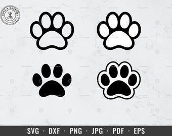 Hondenpoot SVG, pootafdruk svg, png, dxf, eps, jpg, hondenpootafdruk clipart, Cricut Silhouette snijbestand, huisdierpoot vector, direct digitaal downloaden