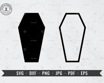 Coffin Casket Halloween svg, dxf, png, jpg, pdf, eps, Cricut, Silhouette, Vector, ClipArt, Vinyl Cut File, Outline, Instant Digital Download