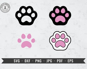 Cat Paw SVG, Kitten Paw SVG, Cat Foot Print, svg, dxf, png, jpg, pdf, eps, Cricut, Silhouette, Vector, ClipArt, Instant Digital Download