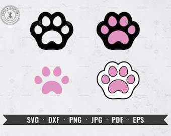 Cat Paw SVG, Kitten Paw SVG, Cat Foot Print, svg, dxf, png, jpg, pdf, eps, Cricut, Silhouette, Vector, ClipArt, Instant Digital Download