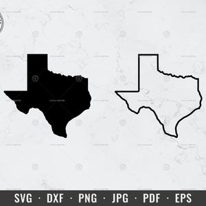 Svg Texas, Texas State svg, Texas carte svg, Texas contour svg, dxf, png, Cricut, Silhouette, vecteur, ClipArt, téléchargement numérique immédiat