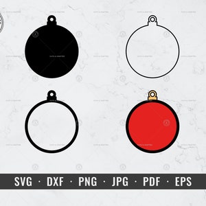 Christmas Ball svg, Christmas Ornament Outline svg, dxf, png, jpg, pdf, eps, Cricut, Silhouette, Vector, ClipArt, Instant Digital Download