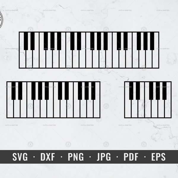 Piano svg, Piano Keys svg, Piano Keyboard svg, Music svg, dxf, png, jpg, pdf, eps, Cricut, Silhouette, Vector, ClipArt, Instant Download