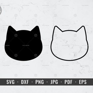 Katze svg, Katzenkopf svg, Katze Umriss svg Katzengesicht svg, dxf, png, jpg, pdf, eps, Cricut, Silhouette, Vektor, ClipArt, sofortiger digitaler Download