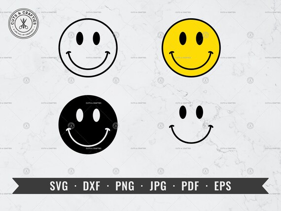 Smiley SVG Happy Face Emoji Cut File Svg Dxf Png Jpg | Etsy Canada