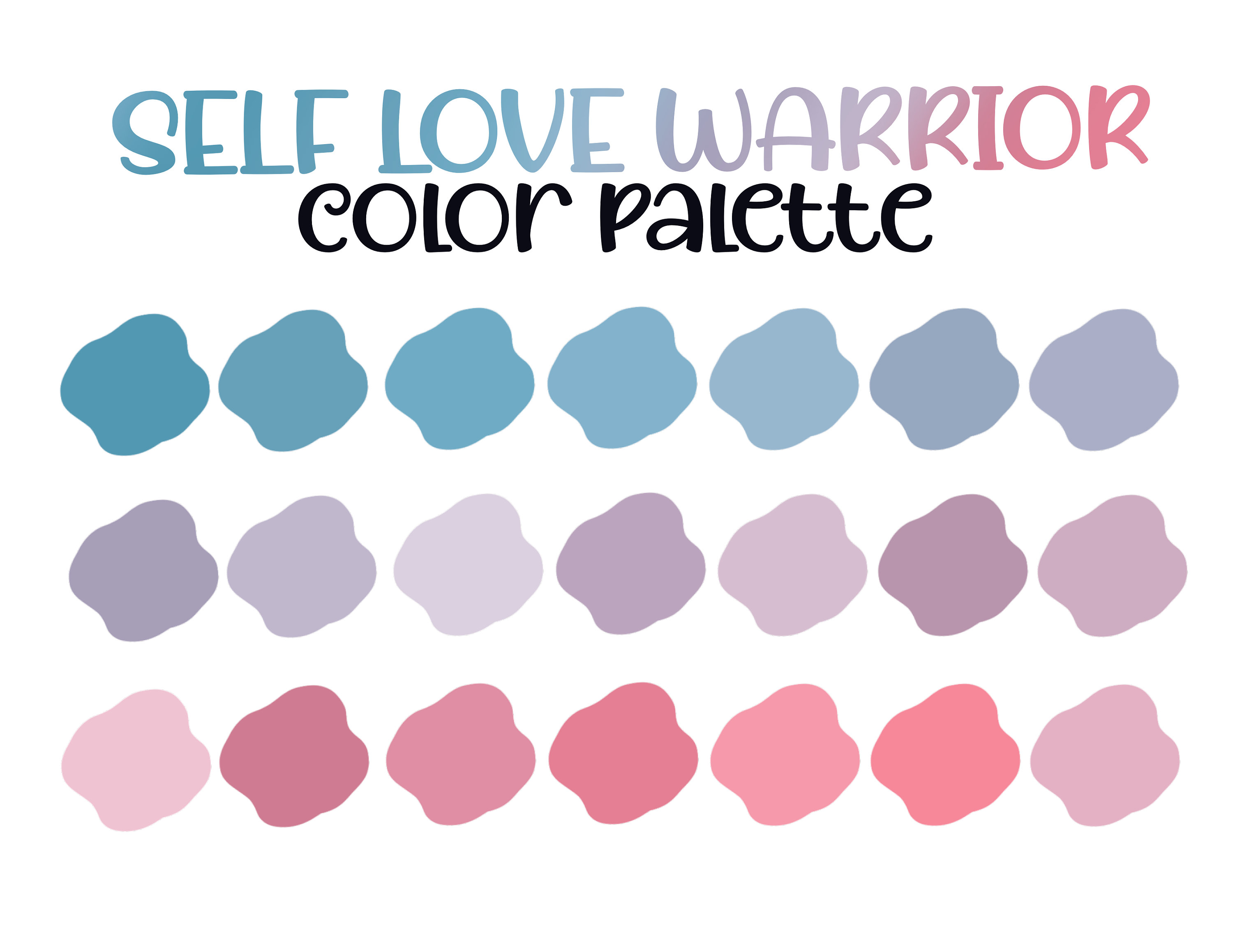 Selflove Inspired Color Palette With SIX Thank You Swatches Etsy