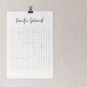 Kreuzworträtsel mit Namen - Poster in den Größen A5 - A3