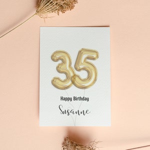 Tarjeta de cumpleaños, personalizada e individual, ajustar edad y nombre