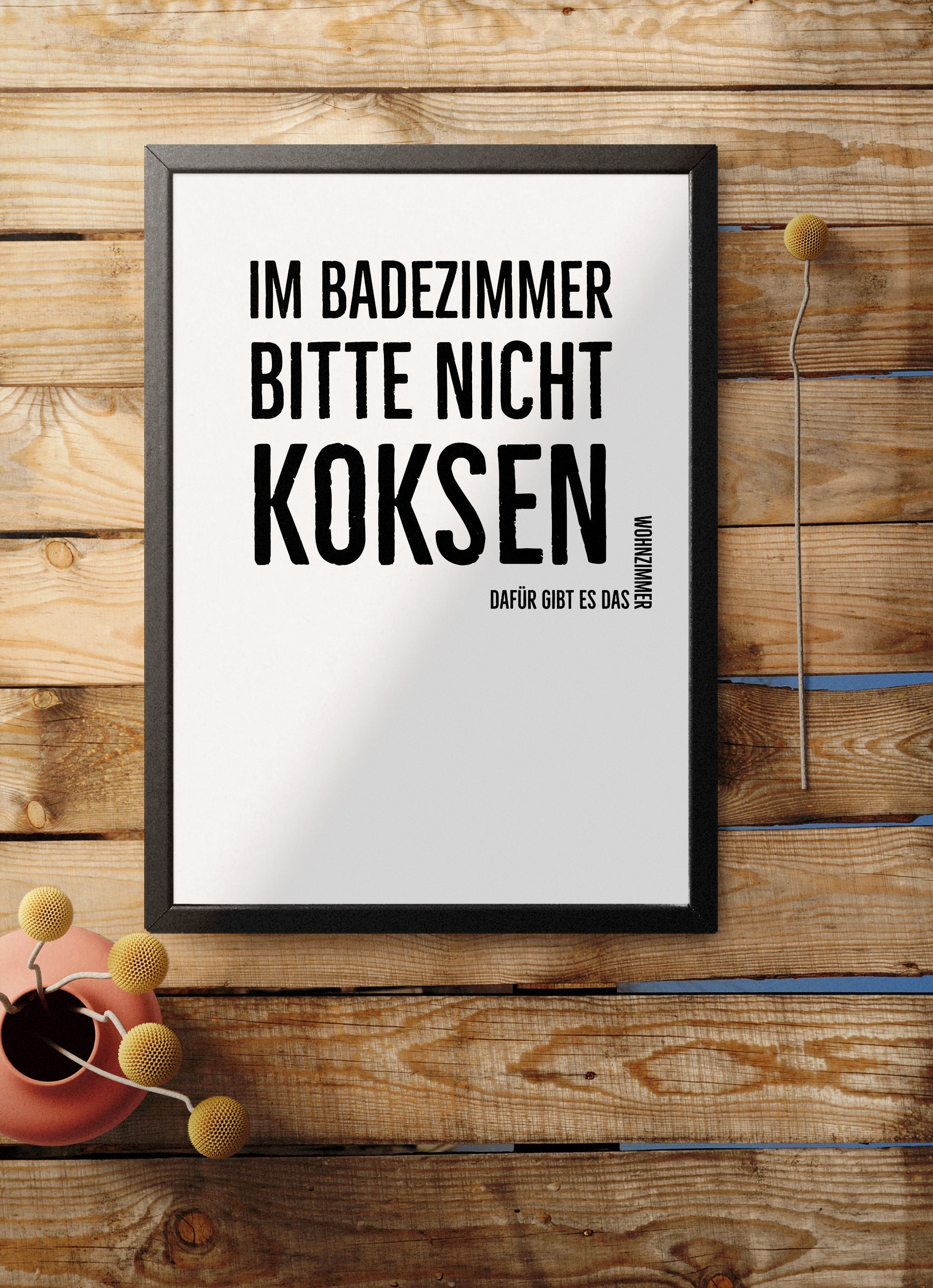 Blechschild 'BITTE NICHT IM BADEZIMMER KOKSEN' – 18x12 Cm, Rosa, Mit Kordel & Saugnapf, Witzige Bad-Deko