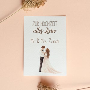 Meilleurs vœux pour votre mariage - carte de mariage avec couple, personnalisée