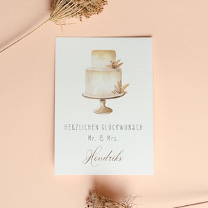 Félicitations Monsieur et Madame, carte de mariage personnalisée