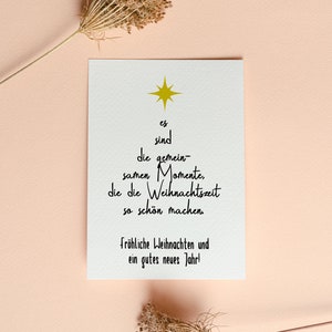 Kerstkaart met tekst en ster I vouwkaart