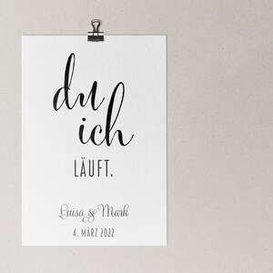 du. ich. läuft. personalisiertes Poster zur Hochzeit - Poster in den Größen A5 - A3