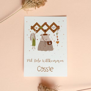 Mit Liebe Willkommen - personalisierte Glückwunschkarte - mit Motiven