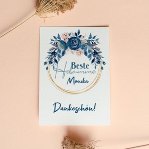 Meilleure sage-femme - Nom - Merci - Carte pliante / carte postale personnalisée