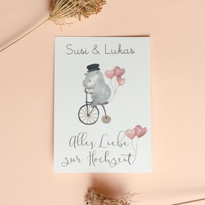 Zur Hochzeit alles Liebe - personalisierte Hochzeitskarte