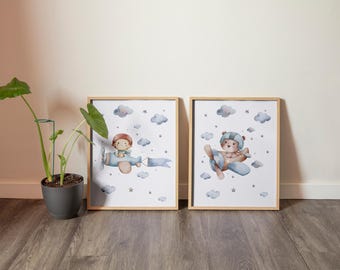 Barnrumstaff, djurtryck, djurposter, barnrumsbilder, bild