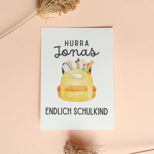 Hourra I Enfin un écolier I Carte personnalisée pour la rentrée I Début de la garderie I Maternelle I Crèche
