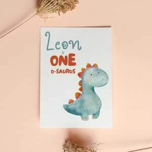 uno o saurus I Tarjeta de cumpleaños I Dino I Tarjeta de cumpleaños personalizada