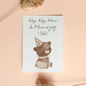 Hipp Hipp Hurray - tarjeta de cumpleaños con año y nombre