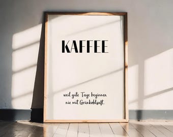 Poster "Coffee" saying A5 A4 A3 | Funny kitchen poster wall picture | Gift idea coffee decoration modern