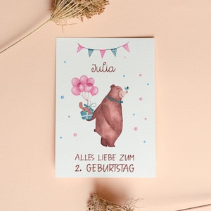 carte d'anniversaire personnalisée - carte pliante - joyeux anniversaire