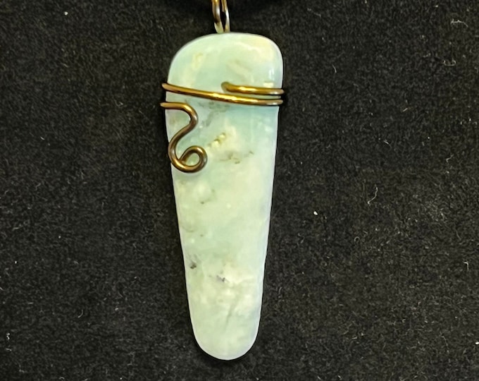 Amazonite Wire Wrapped Gemstone Pendant Necklace