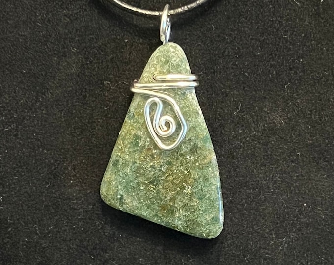 Jade Pendant Necklace with a Leather Cord