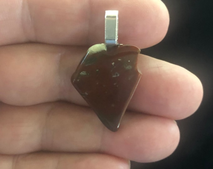 The Stone of Safety and Security, Promotes Feelings of Tranquility, Dispels Negative Feelings, Red Jasper Agate Pendant