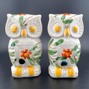 Colorful Owl Salt and Pepper Shakers, Inarco, Made in Japan, Tableware Decor, Kitchen Gift, Collectible Figurines, Colorful Decor