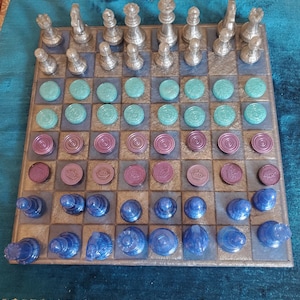 Resin custom chess checkers board