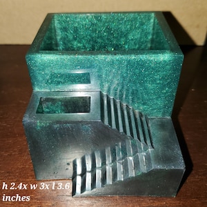 Resin Pflanztopf mit Treppe, Sukkulenten Pflanzer, Stifte Halter