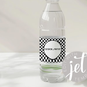Editable Racing Car Water Bottle Label Template: Race Car Party Decor (Digital Download)