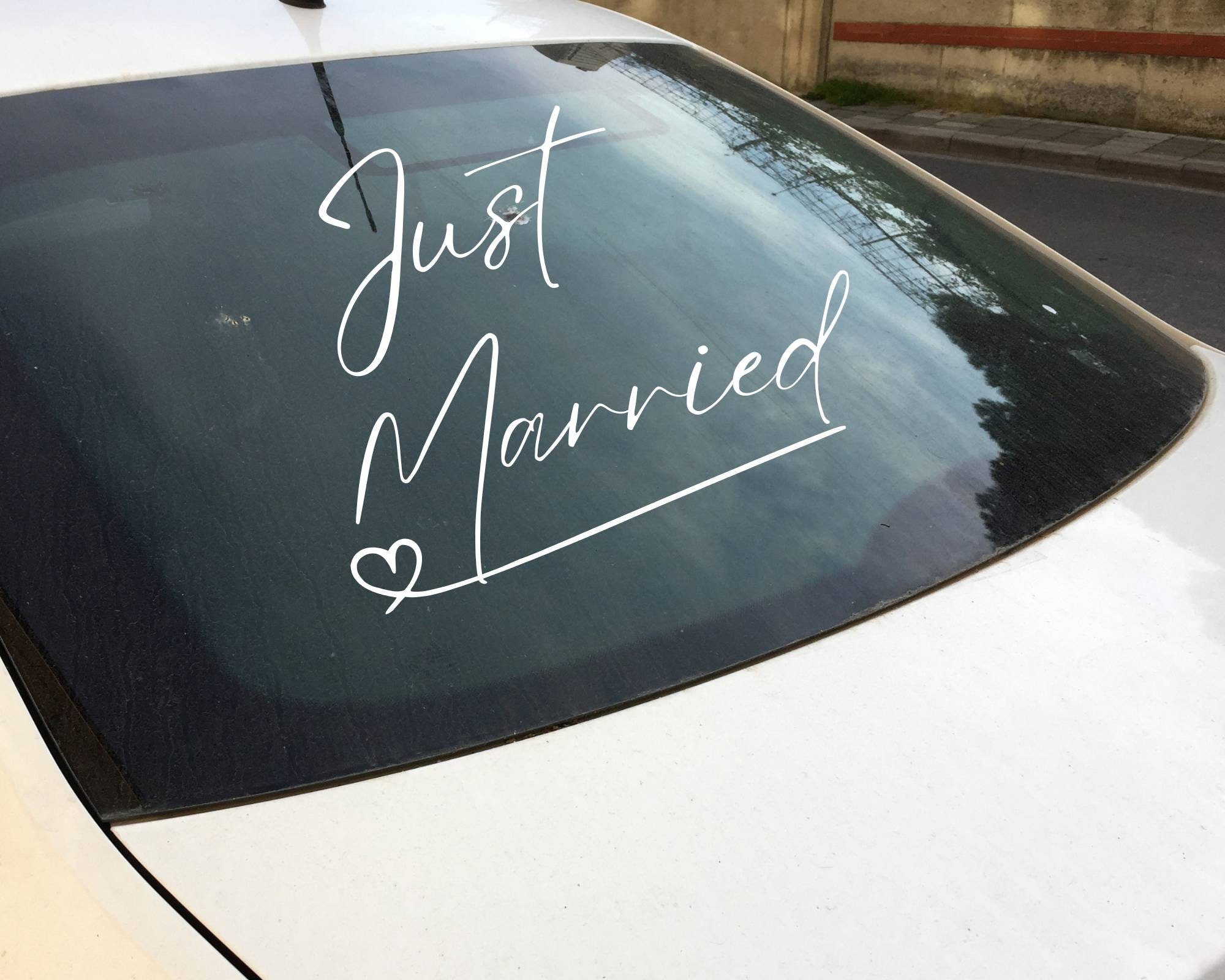 Just Married Car Window Decal Wedding Car Sticker Newly Etsy UK